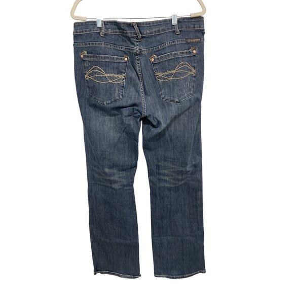 Cowgirl Tuff Co Wild Thing Bootcut Denim Jeans Women 34 Distressed Western Ranch - Picture 2 of 12